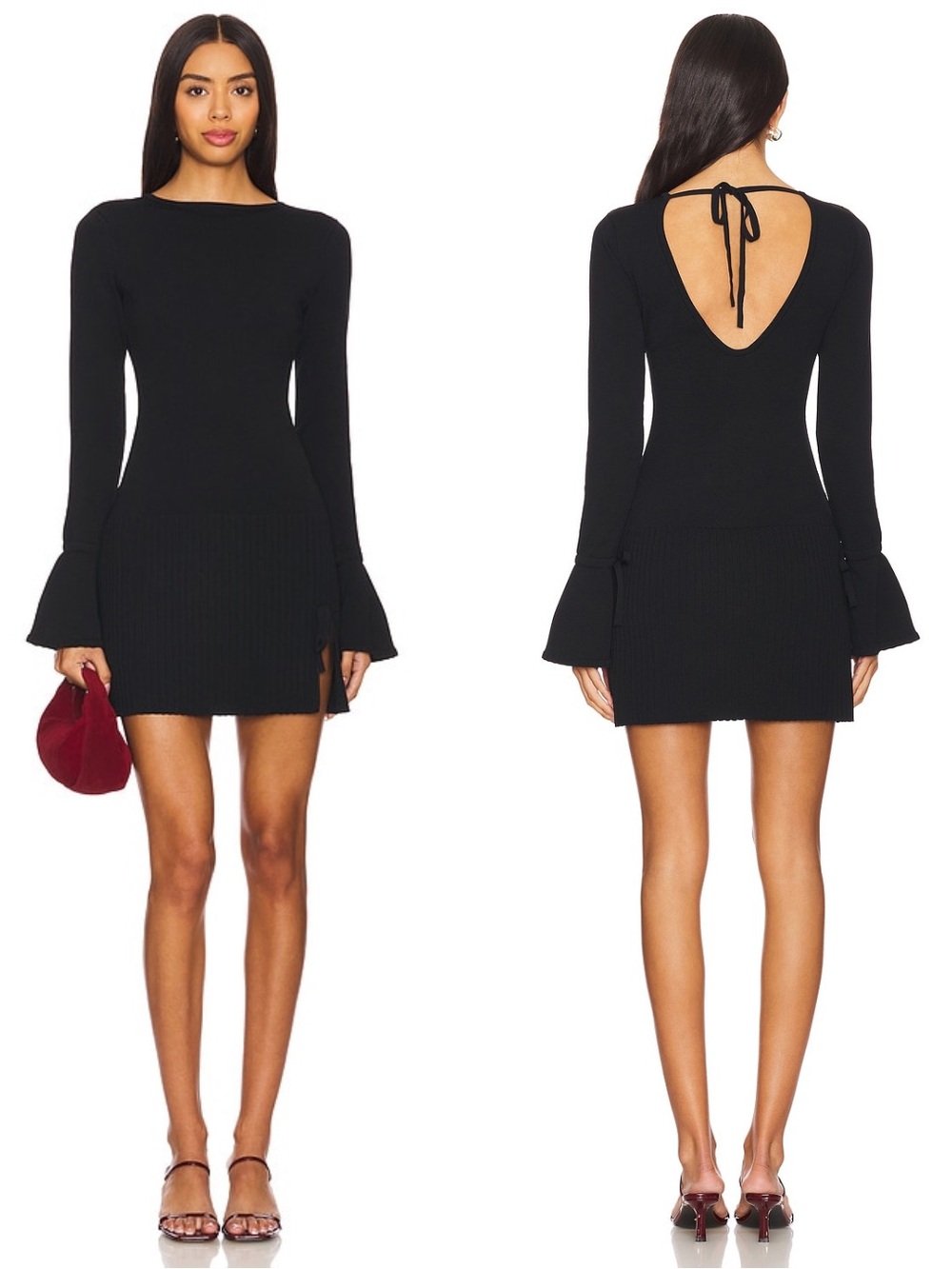More To Come x Revolve Misty Knit Pleated Dress in Black